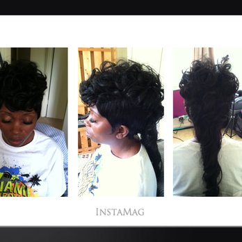 Quick Weave Wig With Mohawk Cut Curled And Styled Yelp