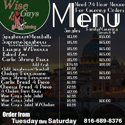 Menu photo 2 Wise Guys Italian and Catering St. Joseph, MO