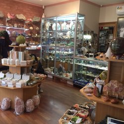Colliers Crystals - Inside the shop. Incense are outside the door in a display case.