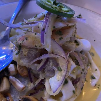 Celeste - Ceviche Mixed Seafood* We ordered 4 dishes.  Every dish is delicious!  Surprisingly good. - Peruvian Near Me - Somerville, Massachusetts