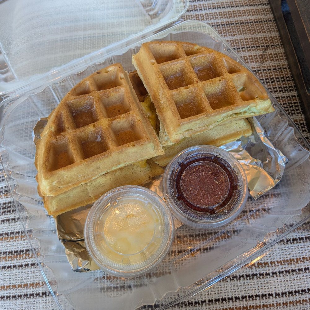 The Grind Cafe - Sausage waffle sandwich - Coffee & Tea Near Me - Vallejo, California The Grind Cafe - Sausage waffle sandwich - Coffee & Tea Near Me - Vallejo, California