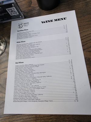 Menu photo 5 5Church - Buckhead Atlanta, GA