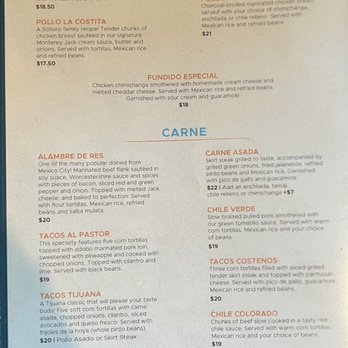 La Costita Mexican Restaurant - Dinner menu - Mexican Near Me - Clackamas, Oregon
