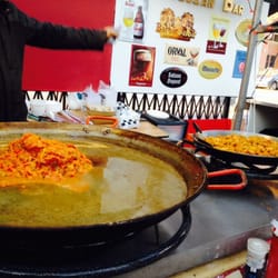 Belgian Bar Paella Stall - Paella cooking!!