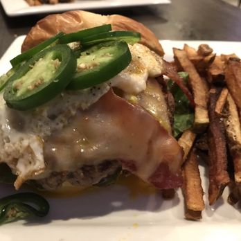 Bar 3 Millvale - Angry Burger! Yummy fresh jalapeños and yes that is a delicious fried egg! - New American Near Me - Millvale, Pennsylvania