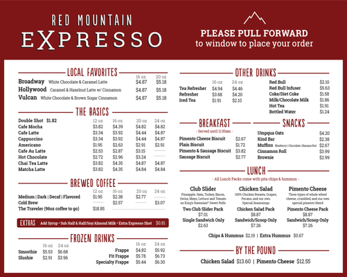 Menu photo 1 Red Mountain Expresso Homewood, AL Menu photo 1 Red Mountain Expresso Homewood, AL