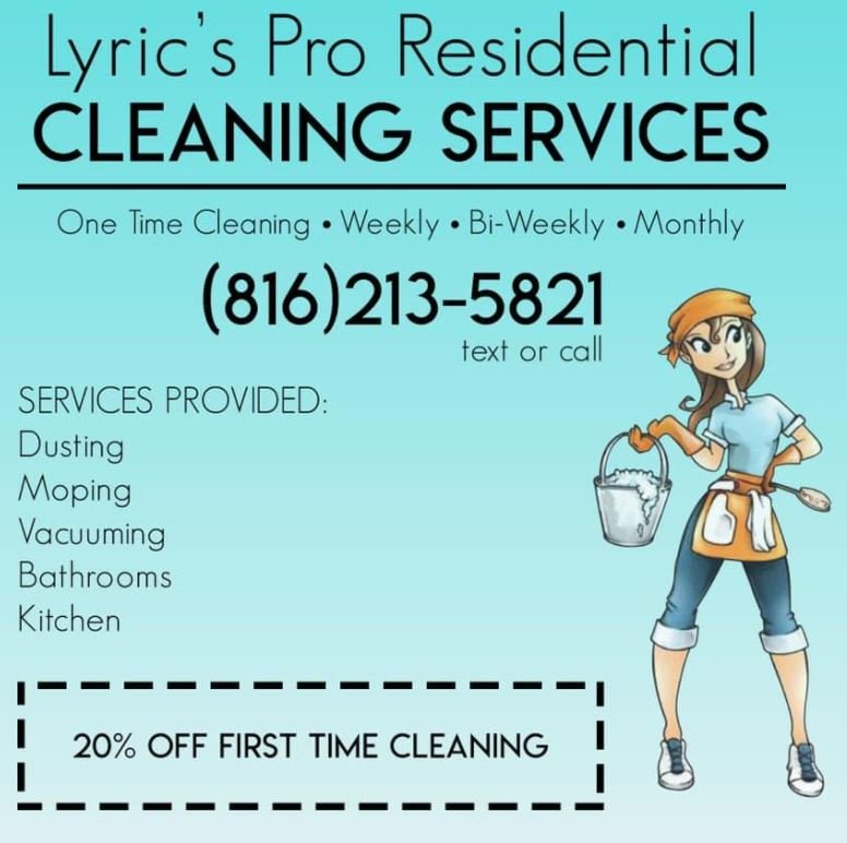 LYRIC’S PRO RESIDENTIAL CLEANING SERVICES 4809 N Bellaire Ave, Kansas