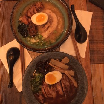 Bansho Ramen - Top: Miso with added pork belly | Bottom: Chicken Shoyu | IG: @orangemonkey93 - Ramen Near Me - Berkeley, California