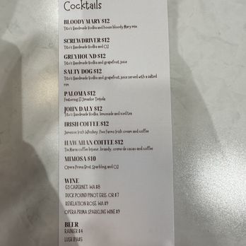 Sunflower Cafe - This is their drink menu--I had the Salty Dog. - Breakfast & Brunch Near Me - Renton, Washington Sunflower Cafe - This is their drink menu--I had the Salty Dog. - Breakfast & Brunch Near Me - Renton, Washington