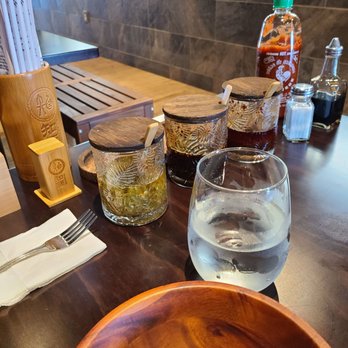 Not Just Noodle - This was the condiments on the table. - Chinese Near Me - Madison Heights, Michigan Not Just Noodle - This was the condiments on the table. - Chinese Near Me - Madison Heights, Michigan