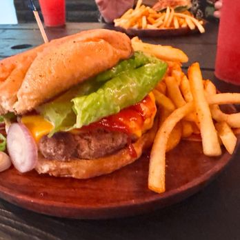 Rey TJ Burgers - Single Burger with fries - Fast Food Near Me - Spring Valley, California Rey TJ Burgers - Single Burger with fries - Fast Food Near Me - Spring Valley, California