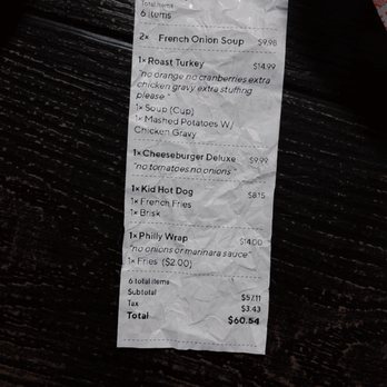Silver Spring Family Diner - Receipt For Order - Diners Near Me - Silver Spring, Pennsylvania