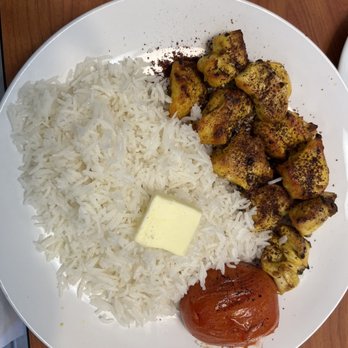 Esther’s Persian Cafe - Chicken kabob with rice. - Persian/Iranian Near Me - Bridgeton, Missouri