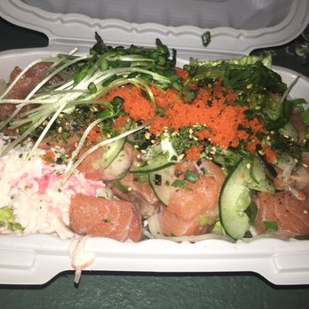 Poke & Box - Salmon w/lots of goodies! 4.9323478 stars! - Poke Near Me - Honolulu, Hawaii Poke & Box - Salmon w/lots of goodies! 4.9323478 stars! - Poke Near Me - Honolulu, Hawaii