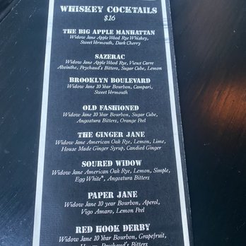 Botanica at Widow Jane - Cocktail Menu - Cocktail Bars Near Me - Brooklyn, New York