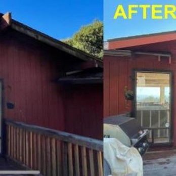 Acme Roofing Services - Acme rebuilt the eave over the front door and replaced and painted barge rafters. The roof was previously just sawed off on the corner. - Roofing Near Me - Morgan Hill, California Acme Roofing Services - Acme rebuilt the eave over the front door and replaced and painted barge rafters. The roof was previously just sawed off on the corner. - Roofing Near Me - Morgan Hill, California