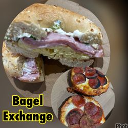 Bagel Exchange - Ham and cream cheese and pizza bagel