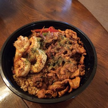 Phantom Kitchen - Grilled shrimp and pork combo bowl - Asian Fusion Near Me - Coppell, Texas