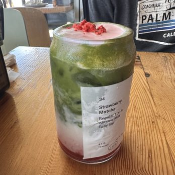 Lazy Dough - 10/10: strawberry matcha w/almond milk. No dirt or earthy taste! - Breakfast & Brunch Near Me - Long Beach, California