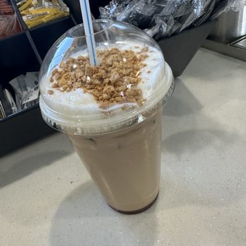 Biscuitville - Cinnamon Crunch Iced Latte with cold foam - Southern Near Me - Collinsville, Virginia Biscuitville - Cinnamon Crunch Iced Latte with cold foam - Southern Near Me - Collinsville, Virginia
