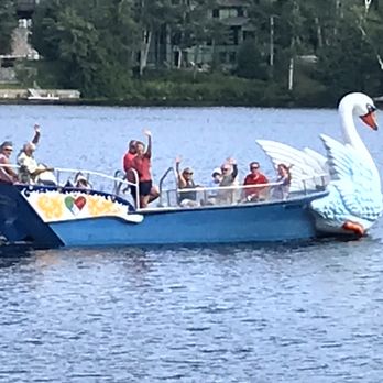 Cedar Pond Campground - Big Swan spotted on the Pond - Campgrounds Near Me - Milan, New Hampshire