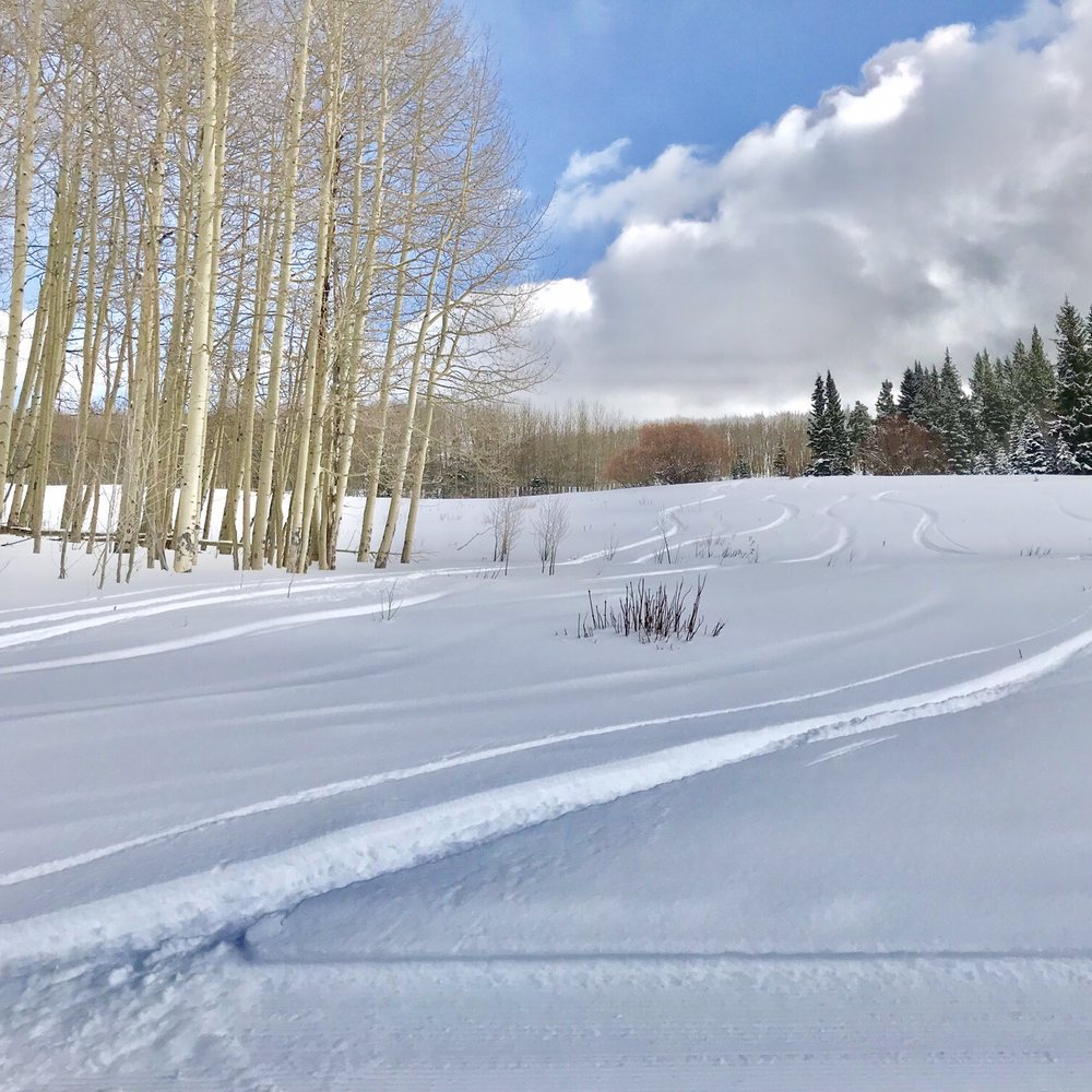 Beaver Creek Nordic Center - Snowboarders jump over the Nordic groomed paths.  Wow. - Sporting Goods Near Me - Avon, Colorado