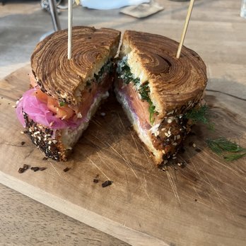 maman - everything croissant & salmon sandwich - Bakeries Near Me - Miami, Florida