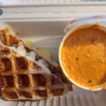 Waffle Love - Grilled cheese waffle and tomato bisque - Waffles Near Me - Northridge, California