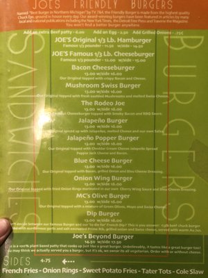 Menu photo 2 Joe's Friendly Tavern Empire, MI Menu photo 2 Joe's Friendly Tavern Empire, MI