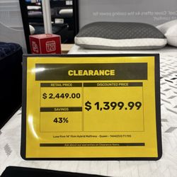 Price Tag for Nectar Luxe Hybrid 14" Firm Mattress