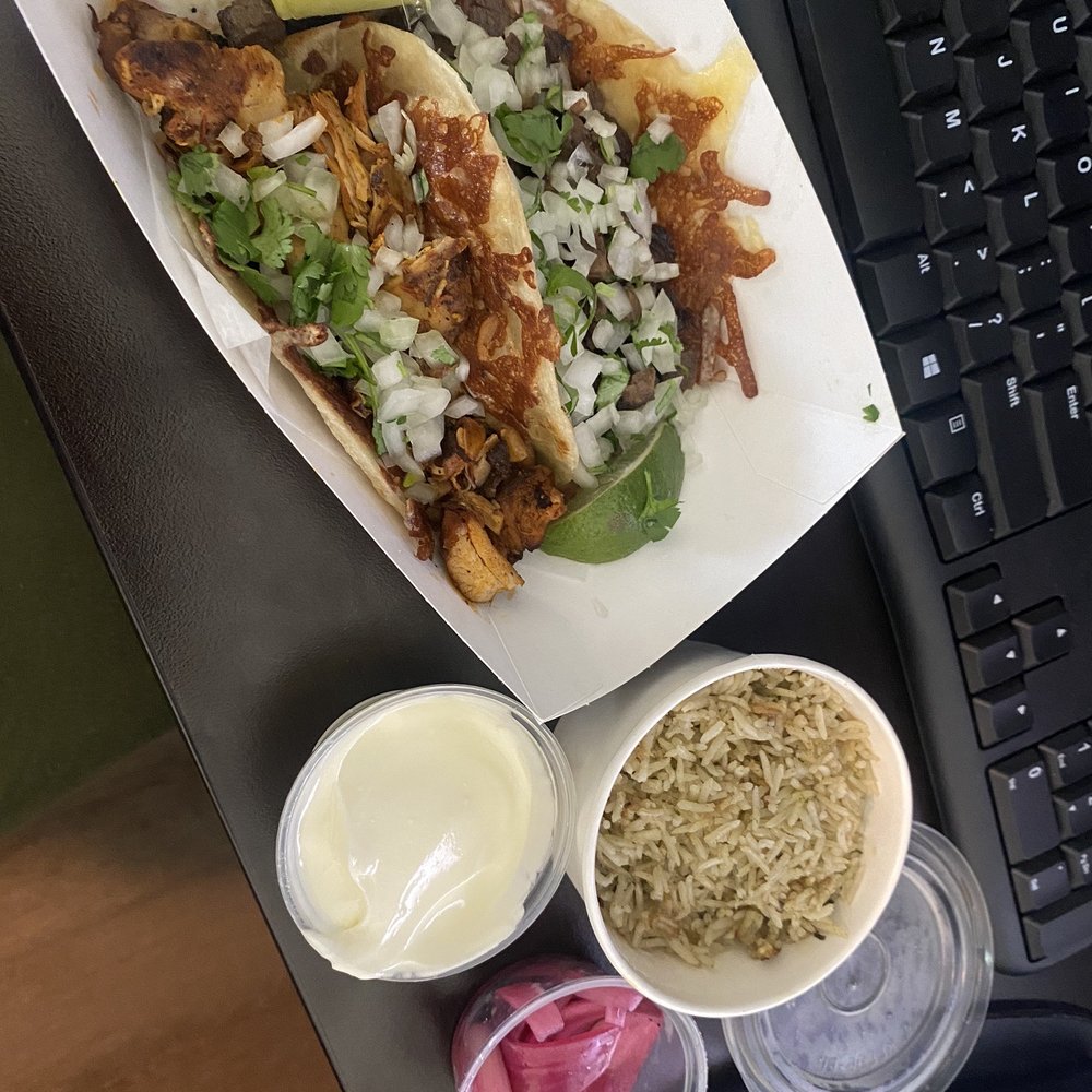 Barracuda Taco Stand - Chicken and beef taco w pickled onions and crema - Tacos Near Me - Baton Rouge, Louisiana Barracuda Taco Stand - Chicken and beef taco w pickled onions and crema - Tacos Near Me - Baton Rouge, Louisiana