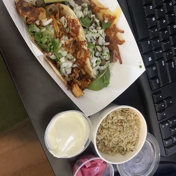 Barracuda Taco Stand - Chicken and beef taco w pickled onions and crema - Tacos Near Me - Baton Rouge, Louisiana