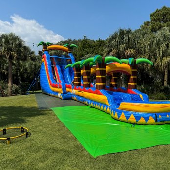 Palm Tree Party Rentals - 22' Tropical Inferno Water Slide Combo - Bounce House Rentals Near Me Palm Tree Party Rentals - 22' Tropical Inferno Water Slide Combo - Bounce House Rentals Near Me