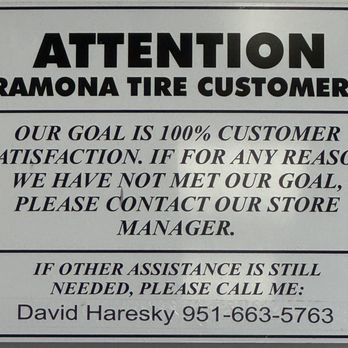 Ramona Tire & Service Centers - 100% Customer Satisfaction - Auto Repair Near Me - Beaumont, California Ramona Tire & Service Centers - 100% Customer Satisfaction - Auto Repair Near Me - Beaumont, California