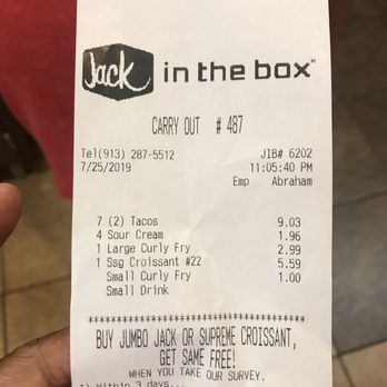 Jack in the Box - All the tacos missing cheese - Fast Food Near Me - Kansas City, Kansas