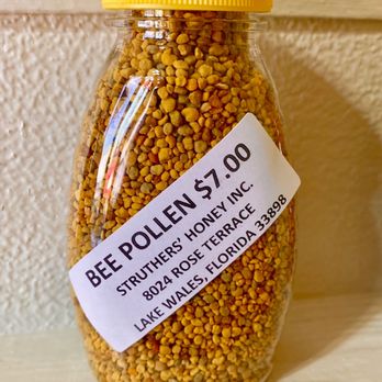 Struther's Honey - a jar of bee pollen - Honey Near Me - Lake Wales, Florida Struther's Honey - a jar of bee pollen - Honey Near Me - Lake Wales, Florida