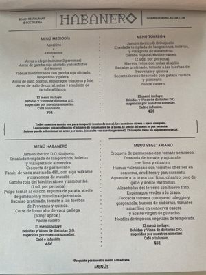 Menu photo 2 Habanero Benicassim Benicasim, CS Menu photo 2 Habanero Benicassim Benicasim, CS