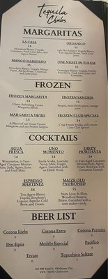Menu photo 8 Tequila Chulos Oklahoma City, OK