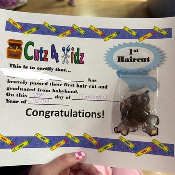 Treasured Cutz 4 Kidz - 1st Haircut Certificate - Hair Salons Near Me - Surprise, Arizona Treasured Cutz 4 Kidz - 1st Haircut Certificate - Hair Salons Near Me - Surprise, Arizona