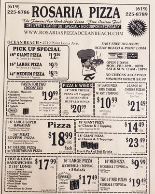 Menu photo 6 Rosaria's Pizza San Diego, CA Menu photo 6 Rosaria's Pizza San Diego, CA