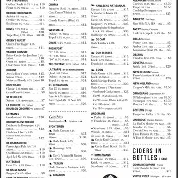Hopleaf Bar - 4/2/21 Bottle Menu 1 of 1 - Gastropubs Near Me - Chicago, Illinois Hopleaf Bar - 4/2/21 Bottle Menu 1 of 1 - Gastropubs Near Me - Chicago, Illinois