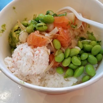 Poki One N Half - Small bowl, 2 scoops of fish, toppings, white rice. $8.99 and still a good chunk of food. - Poke Near Me - San Diego, California Poki One N Half - Small bowl, 2 scoops of fish, toppings, white rice. $8.99 and still a good chunk of food. - Poke Near Me - San Diego, California