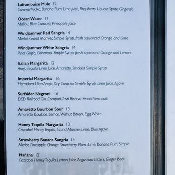 The Windjammer Bar and Grill - Drink Menu - Seafood Near Me - Lexington, Michigan