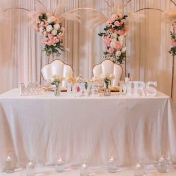 Diamond Seafood Palace - Entire sweetheart table set up with decor provided by the venue - Venues & Event Spaces Near Me - Westminster, California Diamond Seafood Palace - Entire sweetheart table set up with decor provided by the venue - Venues & Event Spaces Near Me - Westminster, California