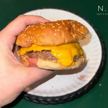 Little Tony's - 1/2 lb Ground Round with Cheese and Caramelized Onions - Burgers Near Me - Grosse Pointe woods, Michigan
