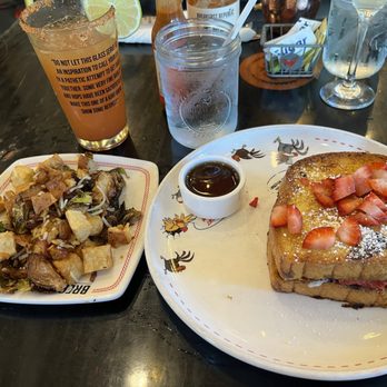 Breakfast Republic - Strawberry and mascarpone French toast with Brussel potatoes - Breakfast & Brunch Near Me - San Diego, California Breakfast Republic - Strawberry and mascarpone French toast with Brussel potatoes - Breakfast & Brunch Near Me - San Diego, California