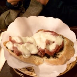 Truffle cheese and ham crostini! Amazing