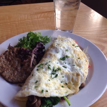 Frothy Monkey - Egg white omelet, no cheese. With onions, tomatoes, mushrooms, and spinach. Turkey sausage patty on the side. - Coffee & Tea Near Me - Nashville, Tennessee Frothy Monkey - Egg white omelet, no cheese. With onions, tomatoes, mushrooms, and spinach. Turkey sausage patty on the side. - Coffee & Tea Near Me - Nashville, Tennessee