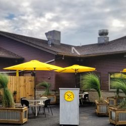 Eggmann's Eatery - Spacious outdoor dining, covered patio also available
