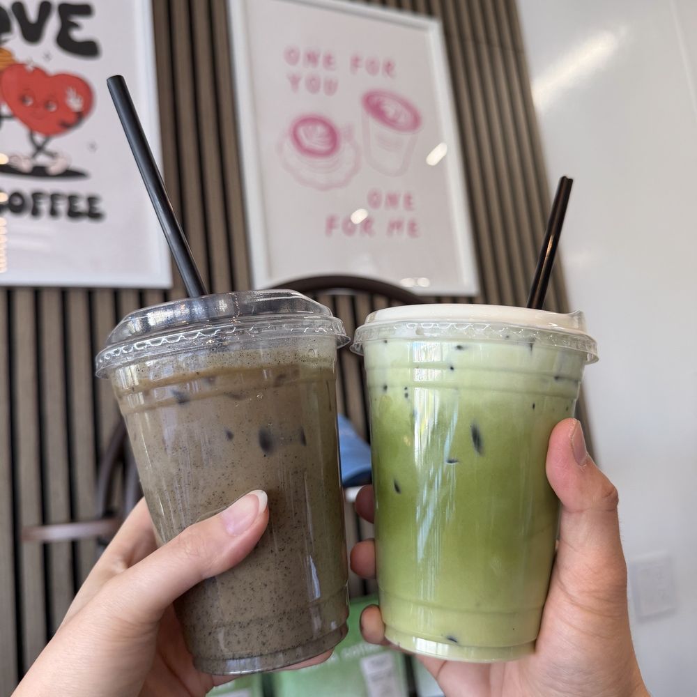 Auria Coffee - Black sesame latte and matcha corn einspanner - Desserts Near Me - Buena Park, California